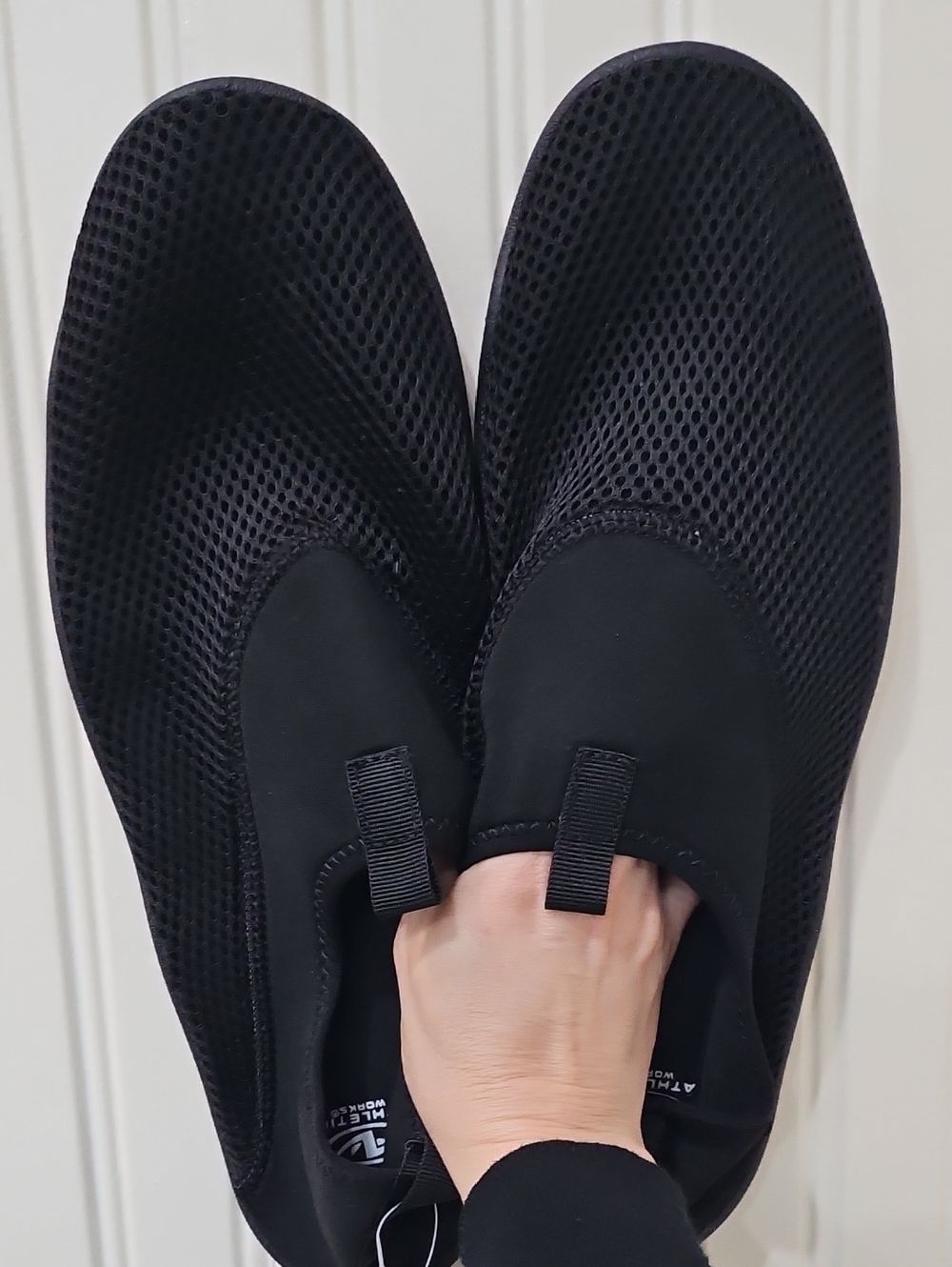 Athletic Works Black Slip-On Mesh Water River Shoes Size 11-12